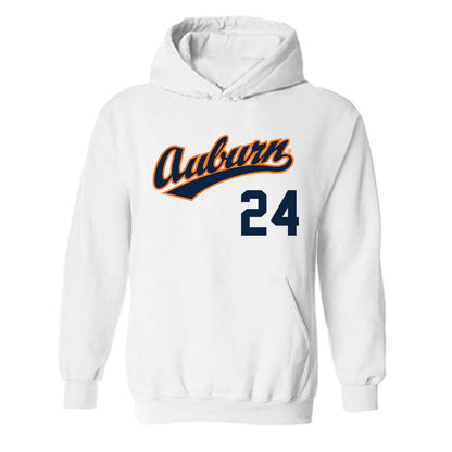 Auburn - NCAA Baseball : Justice de Jong - Replica Shersey Hooded Sweatshirt-0