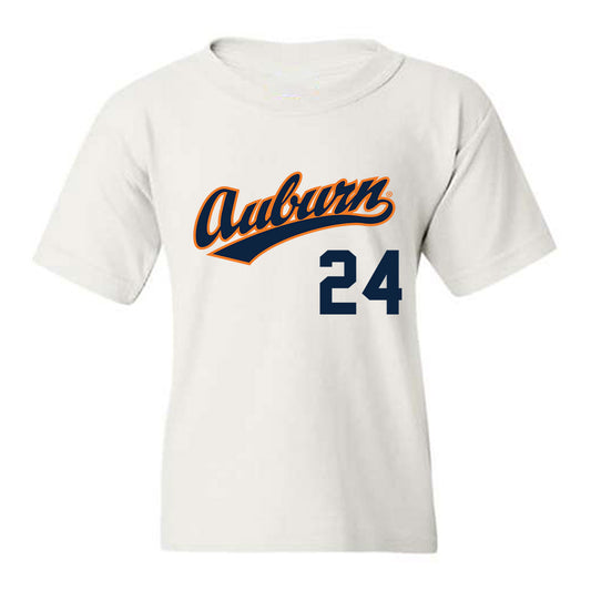 Auburn - NCAA Baseball : Justice de Jong - Replica Shersey Youth T-Shirt-0