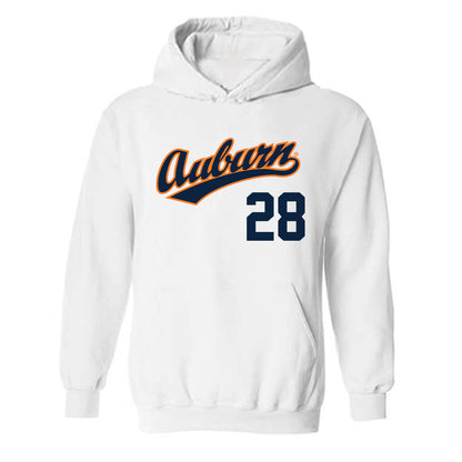 Auburn - NCAA Baseball : Carson Liedel - Replica Shersey Hooded Sweatshirt-0