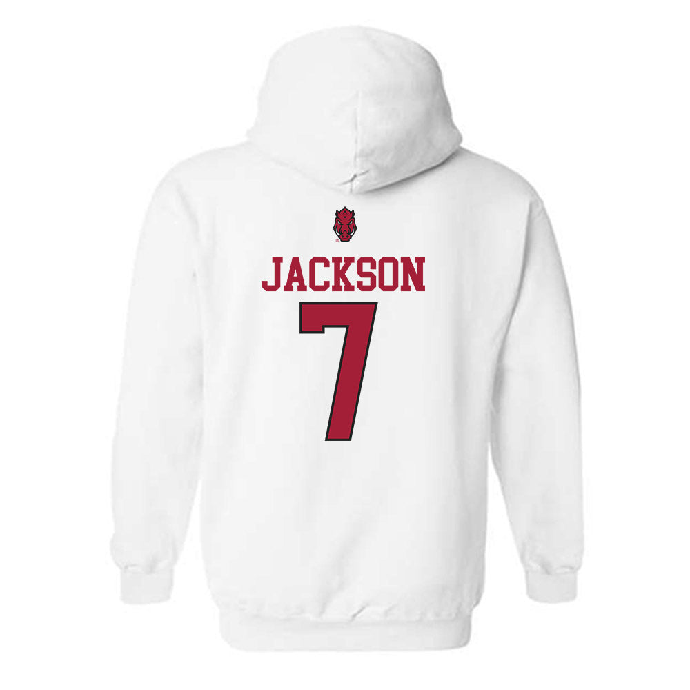 Arkansas - NCAA Football : KJ Jackson - Classic Shersey Hooded Sweatshirt-1
