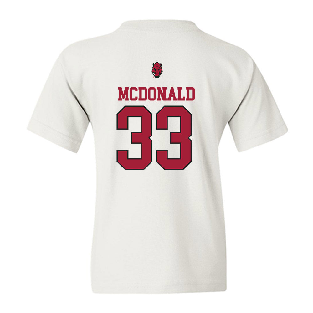 Arkansas - NCAA Women's Soccer : Madden McDonald - Classic Shersey Youth T-Shirt-1