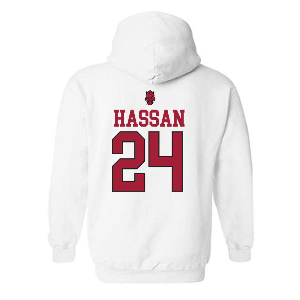 Arkansas - NCAA Women's Basketball : Aisha Hassan - Classic Shersey Hooded Sweatshirt-1