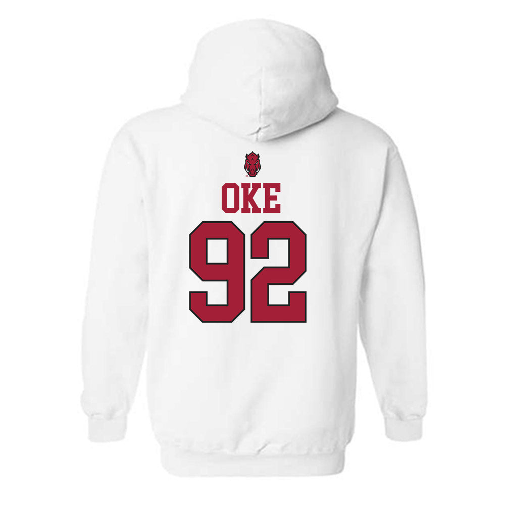 Arkansas - NCAA Football : David Oke - Classic Shersey Hooded Sweatshirt-1