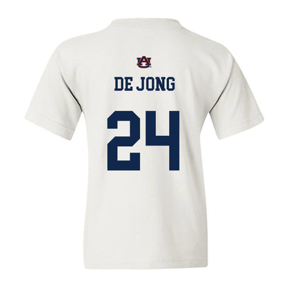 Auburn - NCAA Baseball : Justice de Jong - Sport Shersey Youth T-Shirt-1