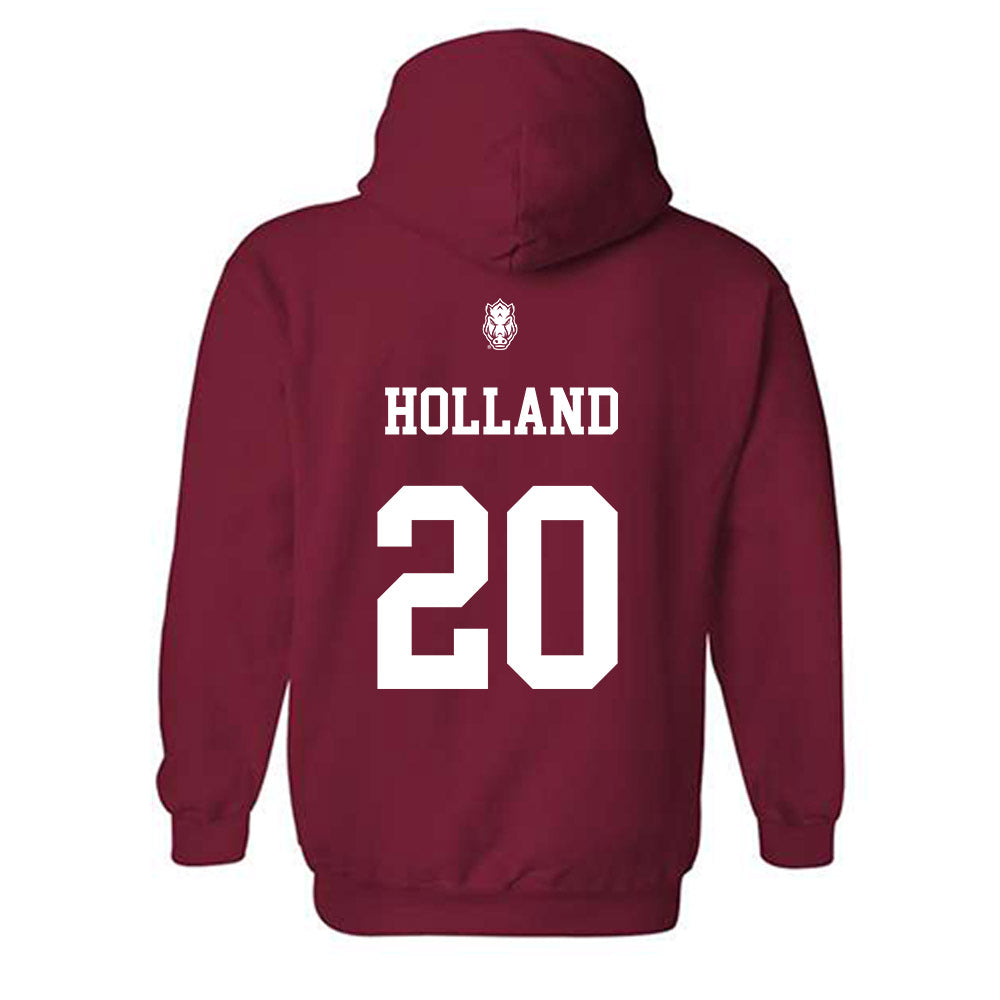 Arkansas - NCAA Baseball : Max Holland - Classic Shersey Hooded Sweatshirt-1