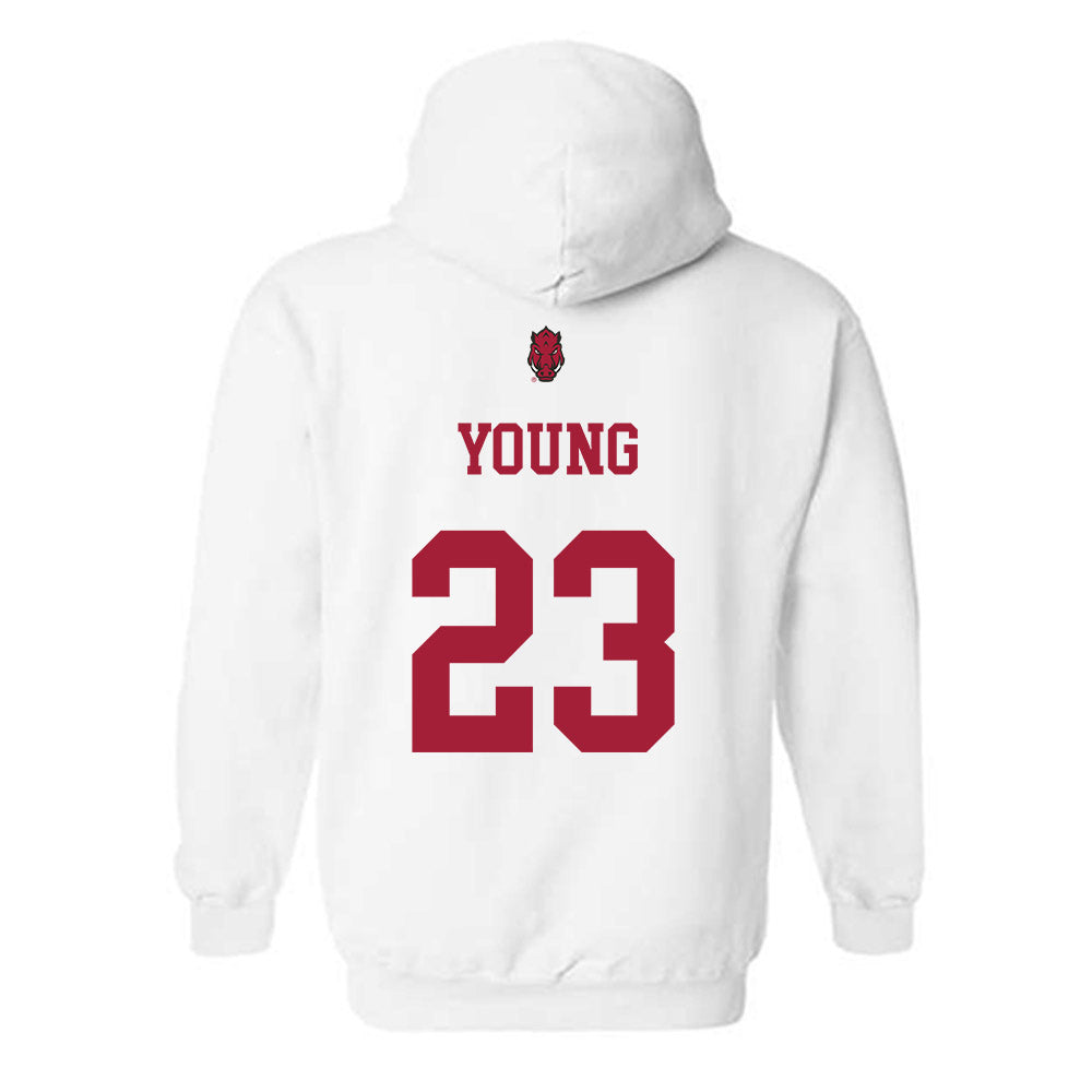 Arkansas - NCAA Football : Kevin Young - Sports Shersey Hooded Sweatshirt-1
