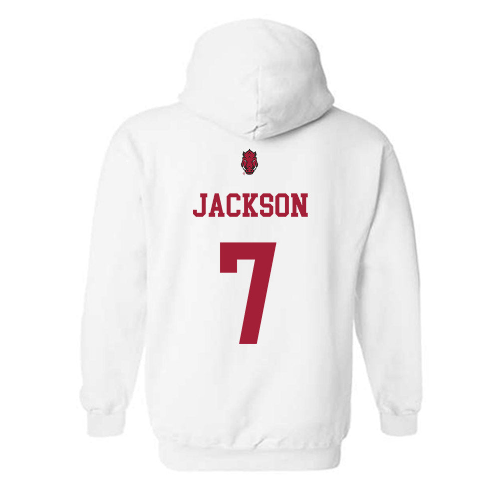 Arkansas - NCAA Football : KJ Jackson - Sports Shersey Hooded Sweatshirt-1