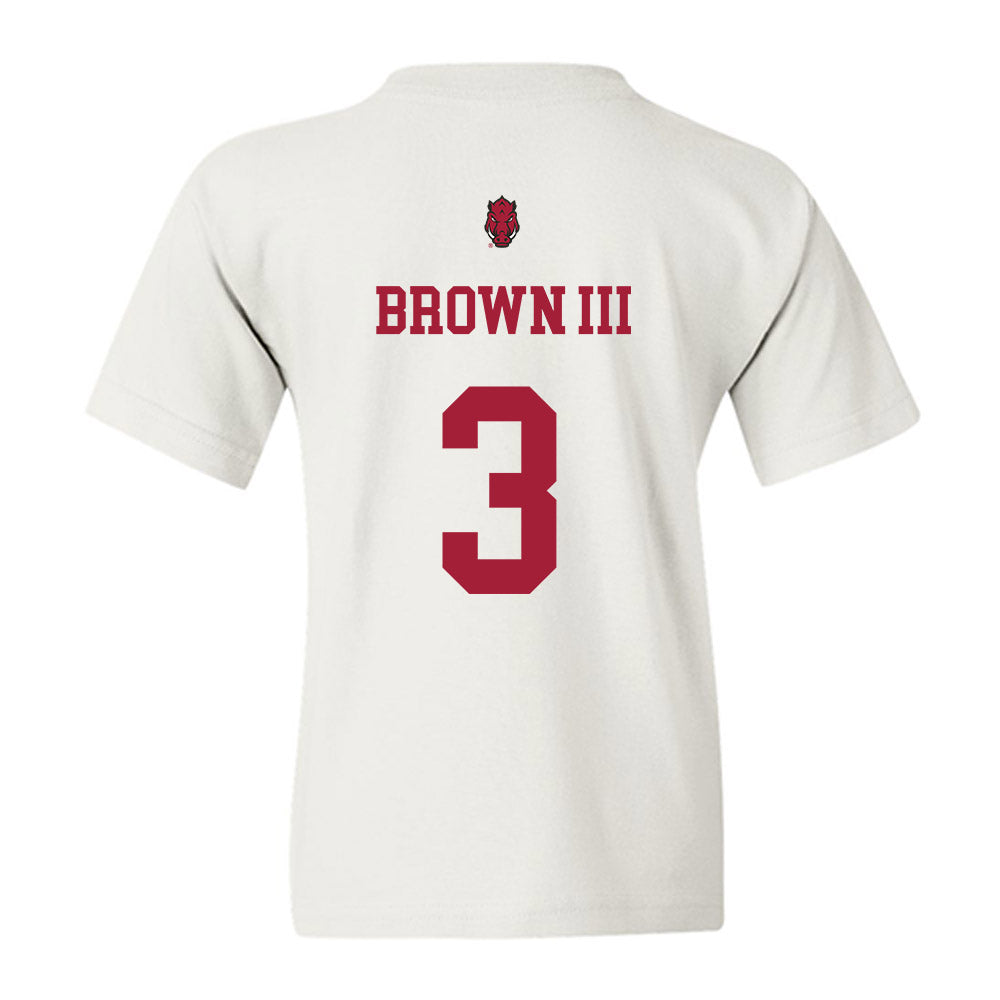 Arkansas - NCAA Football : CS Brown III - Sports Shersey Youth T-Shirt-1