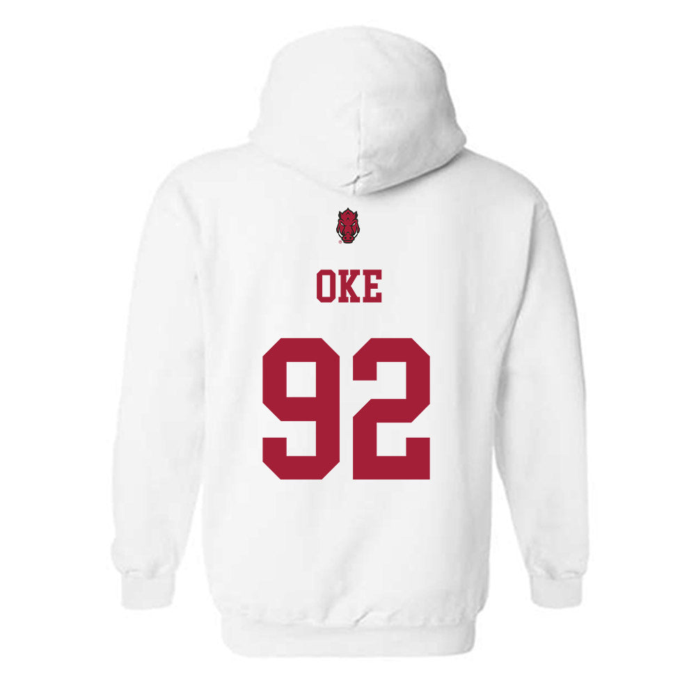 Arkansas - NCAA Football : David Oke - Sports Shersey Hooded Sweatshirt-1