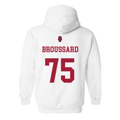 Arkansas - NCAA Football : Kavion Broussard - Sports Shersey Hooded Sweatshirt-1