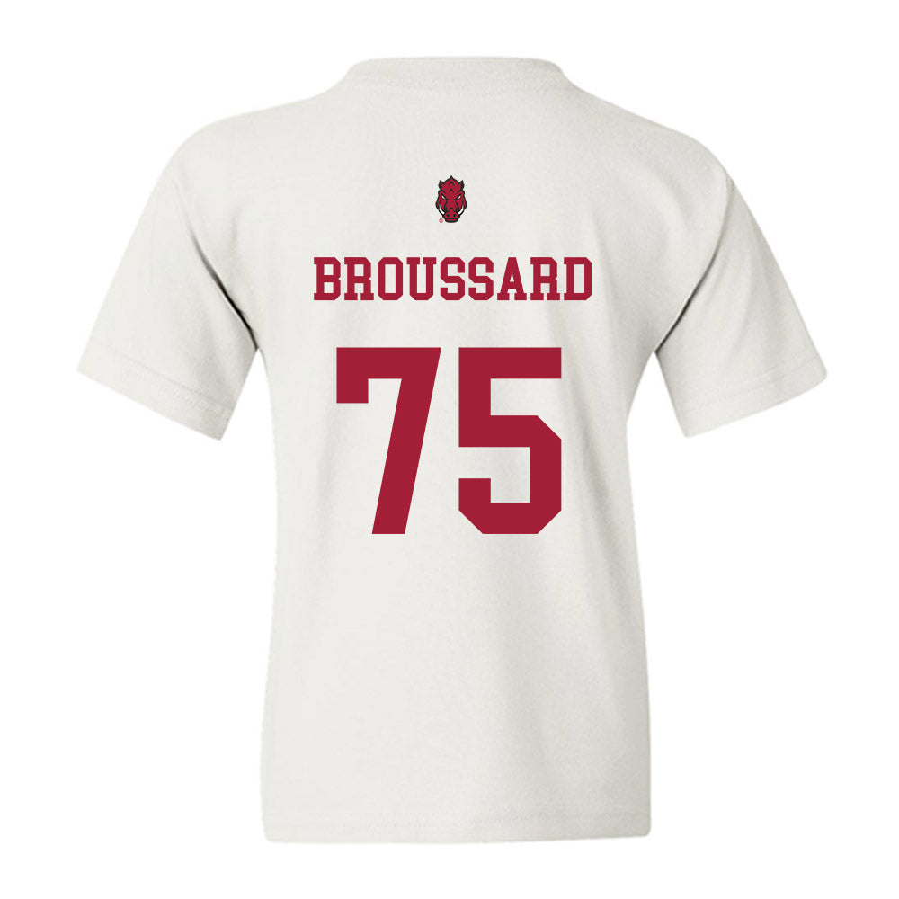 Arkansas - NCAA Football : Kavion Broussard - Sports Shersey Youth T-Shirt-1