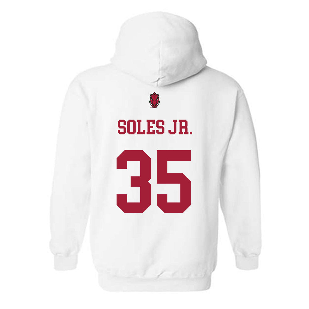 Arkansas - NCAA Football : Steven Soles Jr. - Sports Shersey Hooded Sweatshirt-1