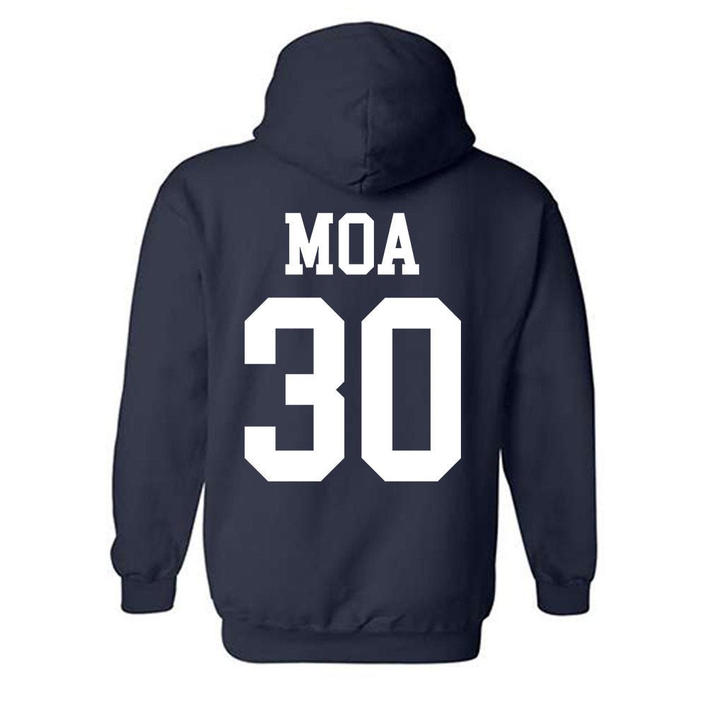 BYU - NCAA Football : Sione Moa - Sports Shersey Hooded Sweatshirt-1