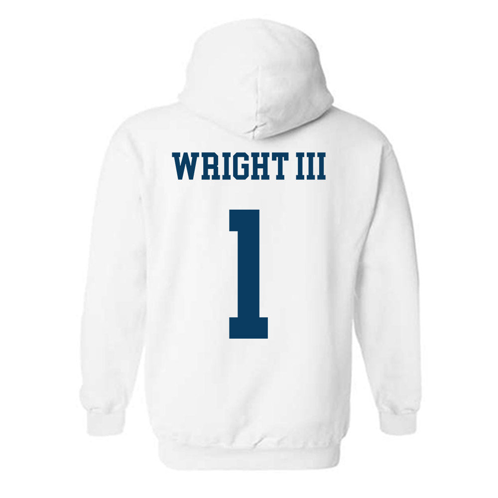 BYU - NCAA Men's Basketball : Robert Wright III - Generic Shersey Hooded Sweatshirt-1