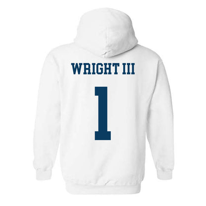 BYU - NCAA Men's Basketball : Robert Wright III - Generic Shersey Hooded Sweatshirt-1