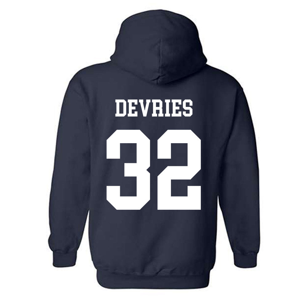 BYU - NCAA Football : Cannon DeVries - Generic Shersey Hooded Sweatshirt-1