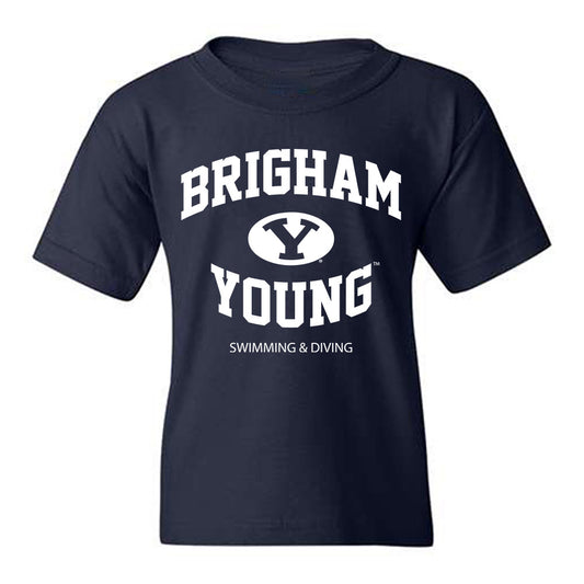 BYU - NCAA Men's Swimming & Diving : Ethan Purcell - Generic Shersey Youth T-Shirt-0