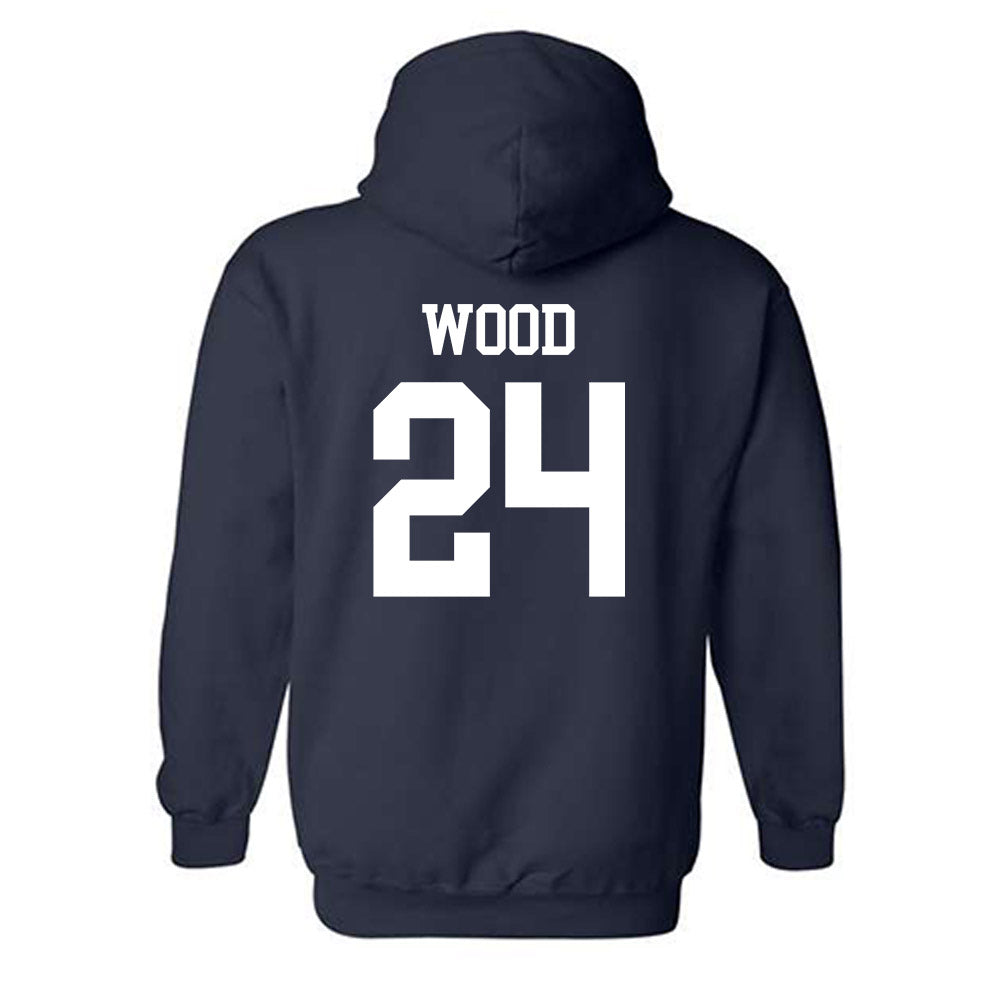 BYU - NCAA Football : Ethan Wood - Sports Shersey Hooded Sweatshirt-1
