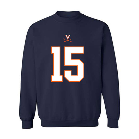 Virginia - NCAA Football : Lukas Sanker - Crewneck Sweatshirt-0