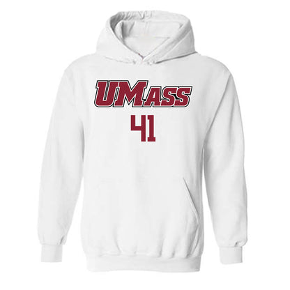 UMass - NCAA Baseball : Justin Masteralexis - Sports Shersey Hooded Sweatshirt-0