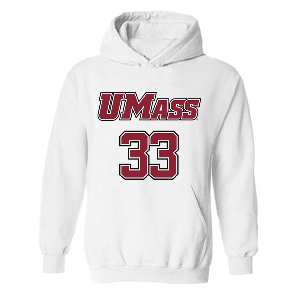 UMass - NCAA Men's Lacrosse : Zach Auble - Sports Shersey Hooded Sweatshirt-0