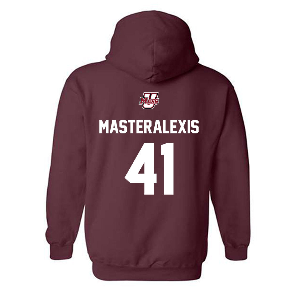 UMass - NCAA Baseball : Justin Masteralexis - Sports Shersey Hooded Sweatshirt-1