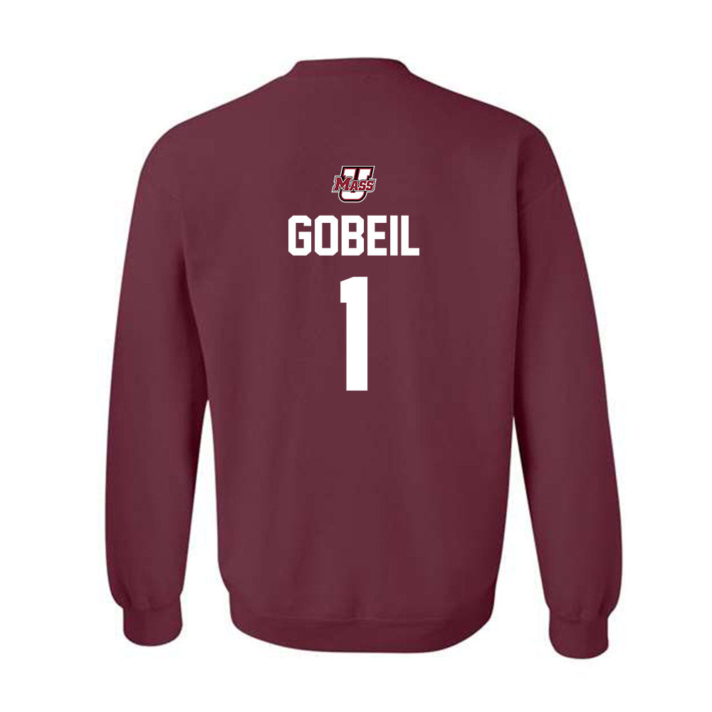 UMass - NCAA Baseball : Dean Gobeil - Sports Shersey Crewneck Sweatshirt-1