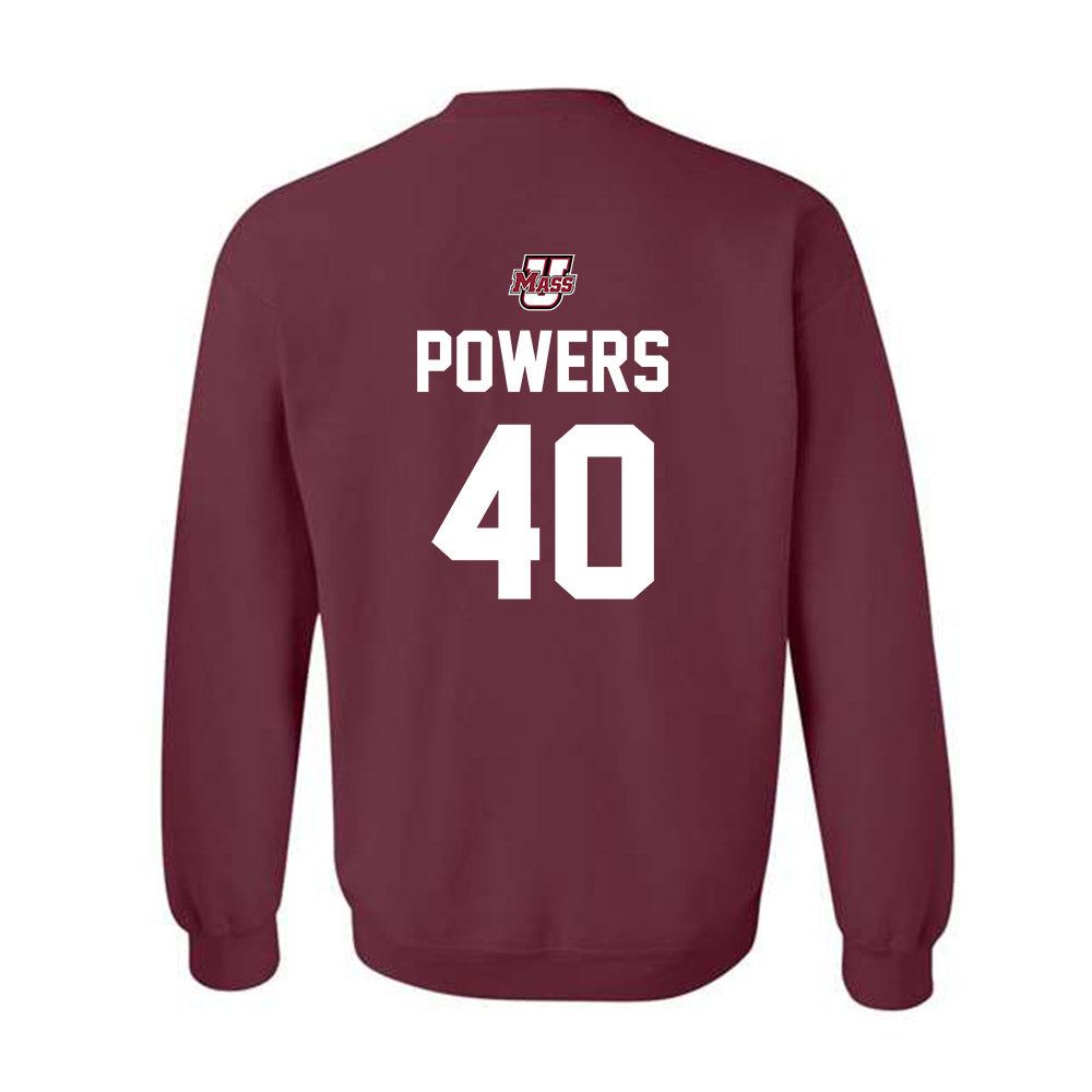 UMass - NCAA Baseball : Callen Powers - Sports Shersey Crewneck Sweatshirt-1