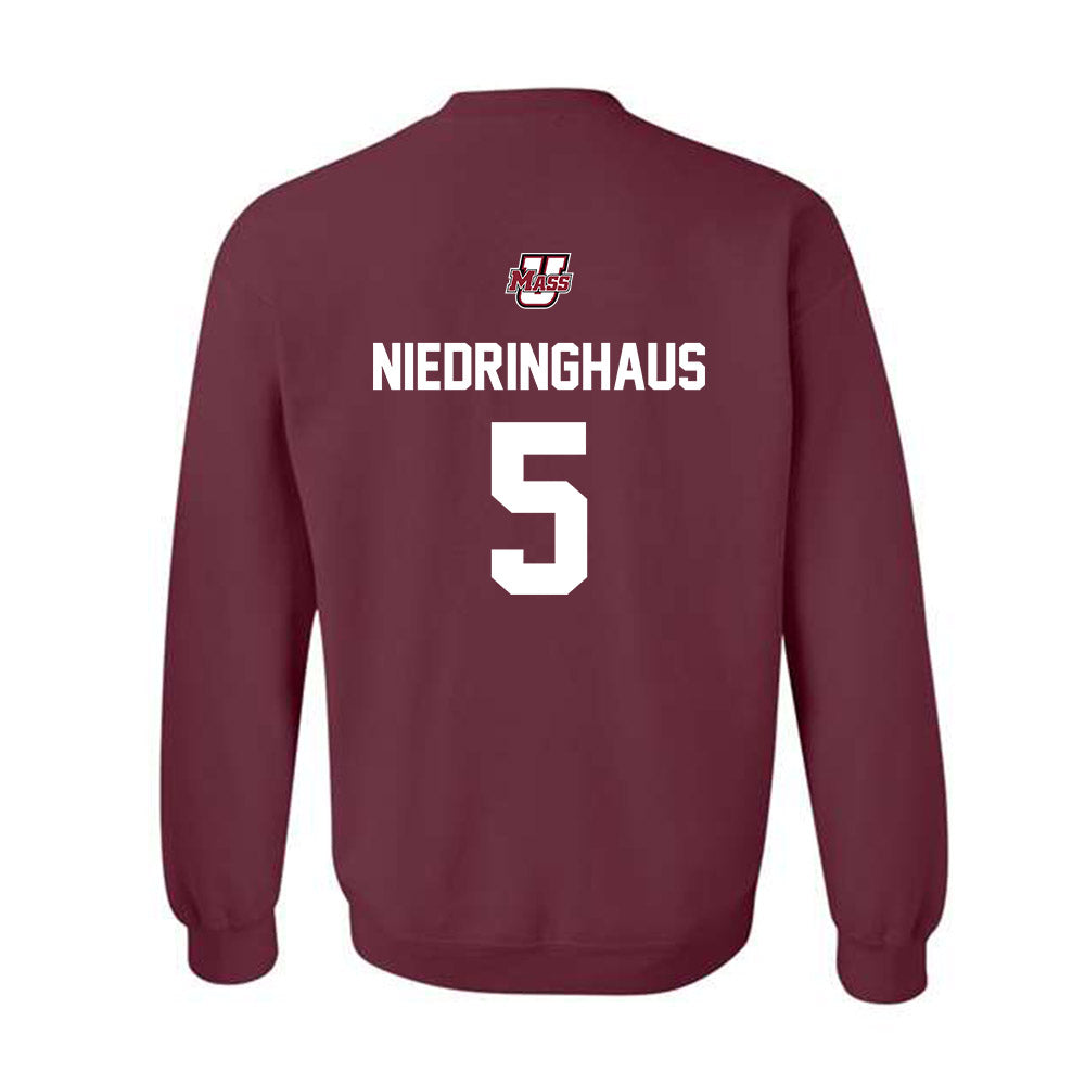 UMass - NCAA Baseball : Jack Niedringhaus - Sports Shersey Crewneck Sweatshirt-1