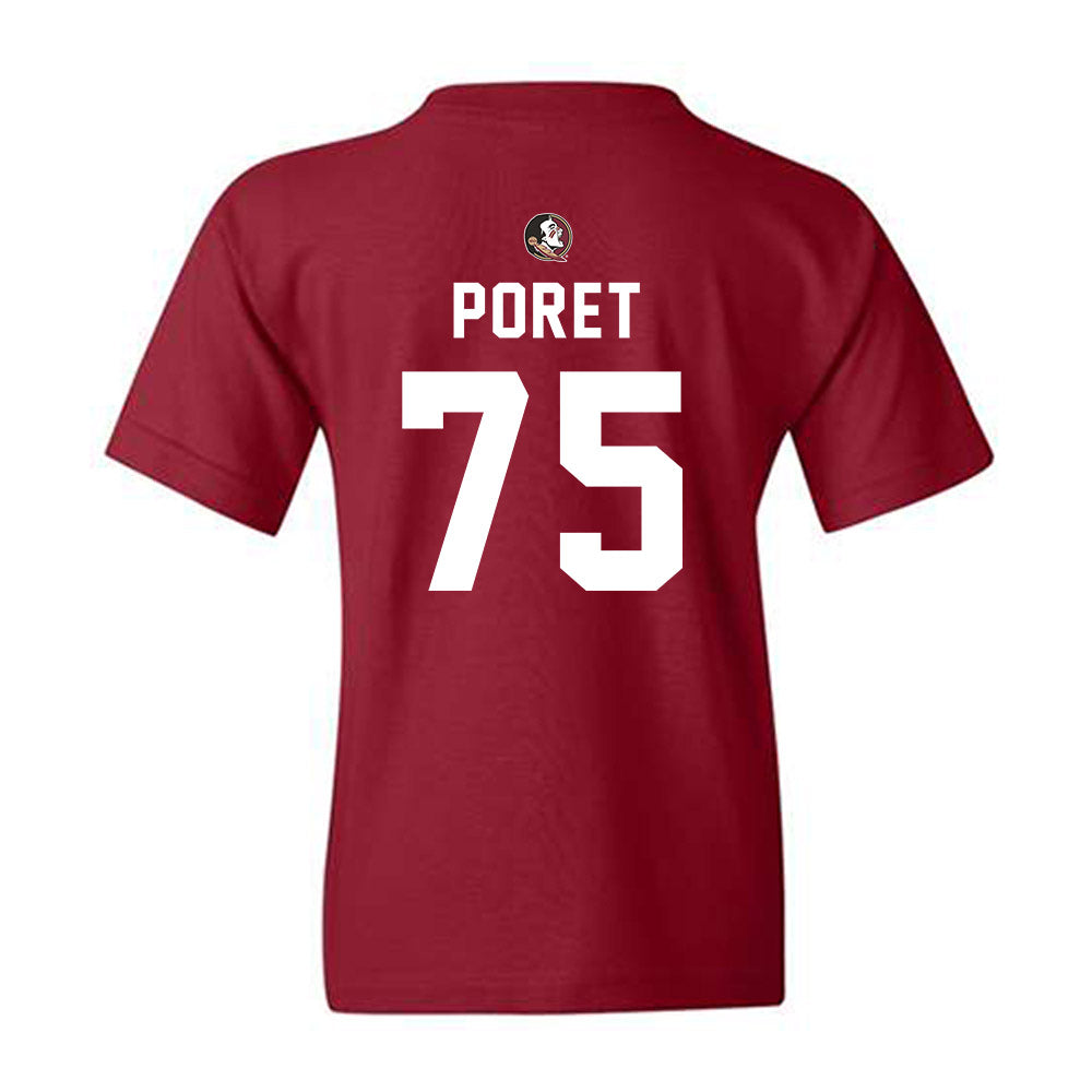 FSU - NCAA Football : Sean Poret - Sports Shersey Youth T-Shirt-1
