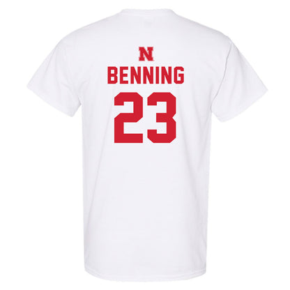 Nebraska - NCAA Football : Caleb Benning - Sports Shersey T-Shirt-1