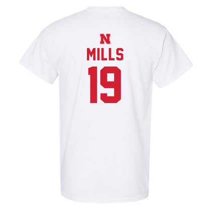 Nebraska - NCAA Football : Cortez Mills - Sports Shersey T-Shirt-1