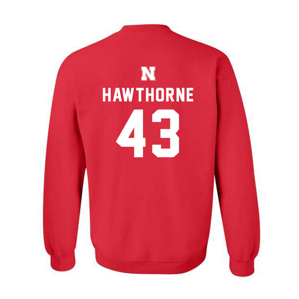Nebraska - NCAA Football : Will Hawthorne - Replica Shersey Crewneck Sweatshirt-1