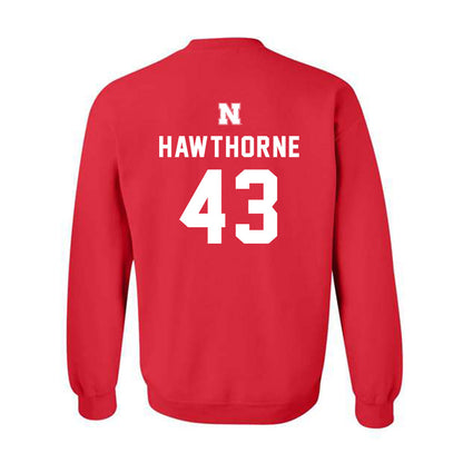 Nebraska - NCAA Football : Will Hawthorne - Replica Shersey Crewneck Sweatshirt-1