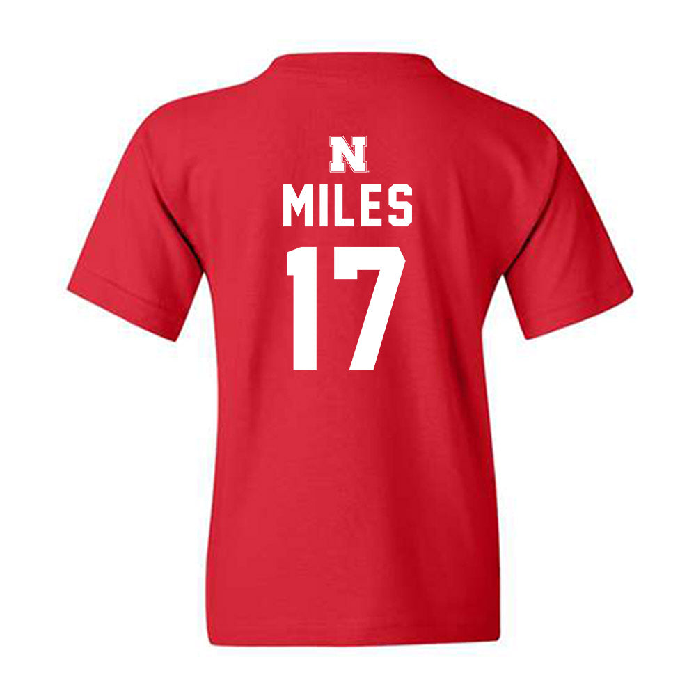 Nebraska - NCAA Football : Larry Miles - Replica Shersey Youth T-Shirt-1
