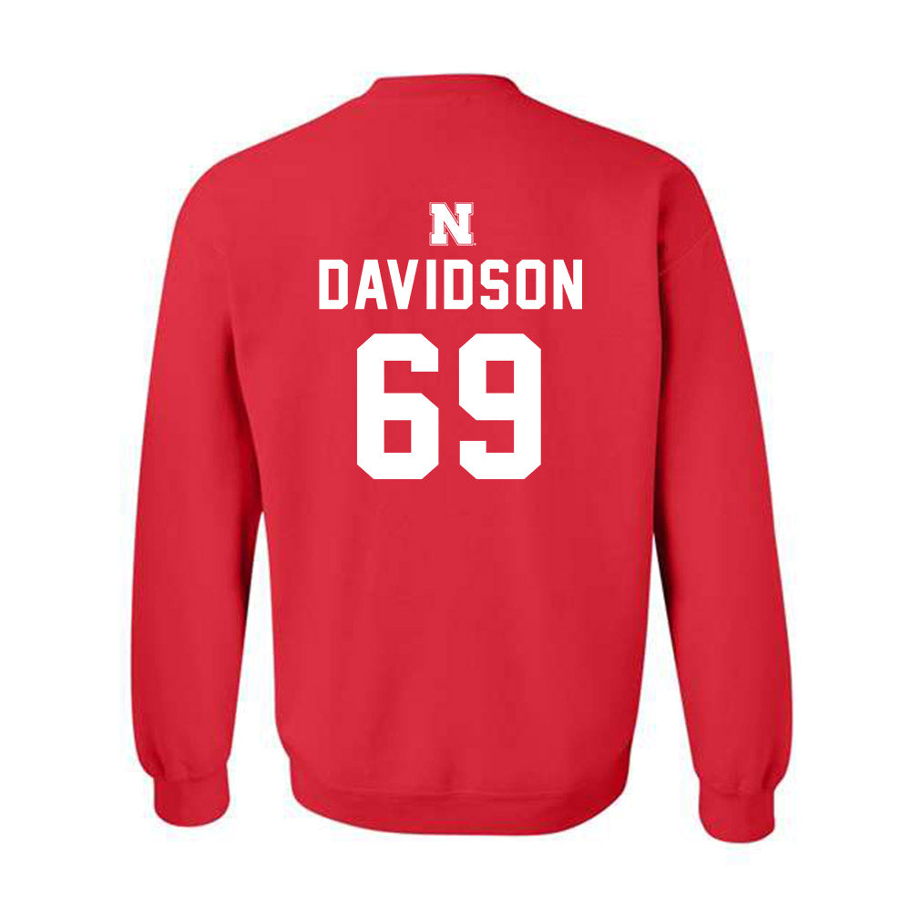 Nebraska - NCAA Football : Landen Davidson - Replica Shersey Crewneck Sweatshirt-1