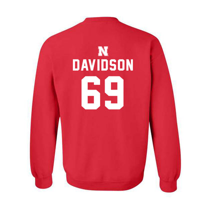 Nebraska - NCAA Football : Landen Davidson - Replica Shersey Crewneck Sweatshirt-1