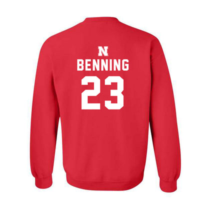 Nebraska - NCAA Football : Caleb Benning - Replica Shersey Crewneck Sweatshirt-1