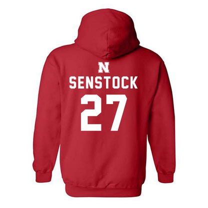 Nebraska - NCAA Baseball : Joey Senstock - Replica Shersey Hooded Sweatshirt-1