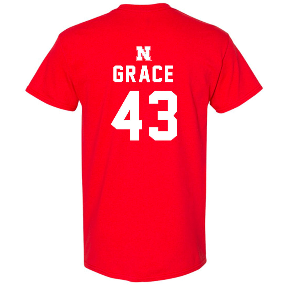 Nebraska - NCAA Baseball : Cooper Grace - Replica Shersey T-Shirt-1