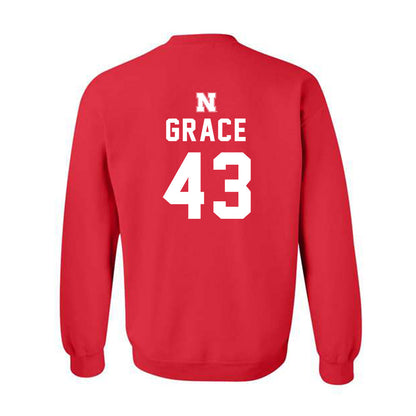 Nebraska - NCAA Baseball : Cooper Grace - Replica Shersey Crewneck Sweatshirt-1