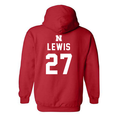 Nebraska - NCAA Women's Soccer : Nathalie Lewis - Replica Shersey Hooded Sweatshirt-1