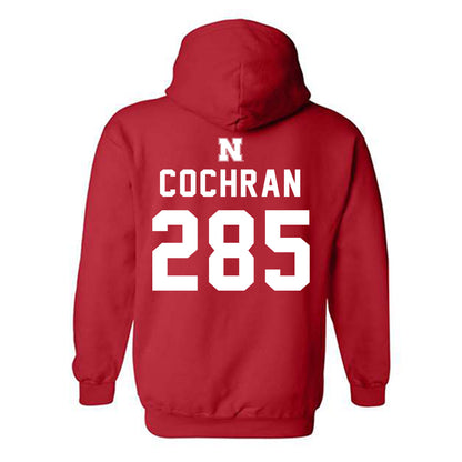 Nebraska - NCAA Wrestling : Lucas Cochran - Replica Shersey Hooded Sweatshirt-1