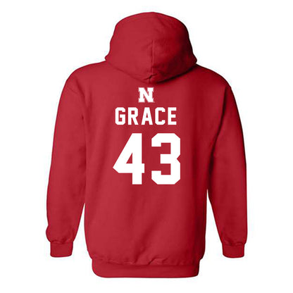 Nebraska - NCAA Baseball : Cooper Grace - Replica Shersey Hooded Sweatshirt-1