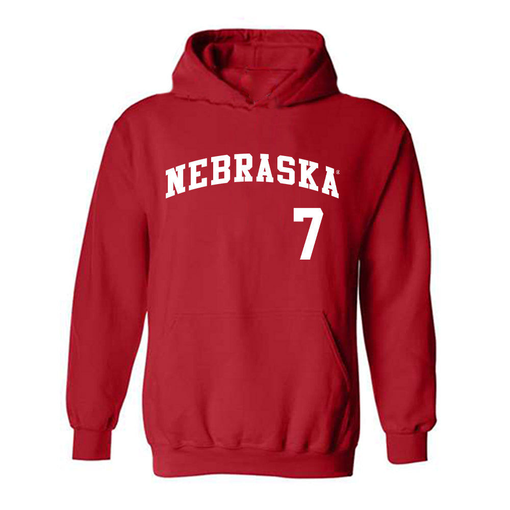 Nebraska - NCAA Softball : Ava Kuszak - Replica Shersey Hooded Sweatshirt-0