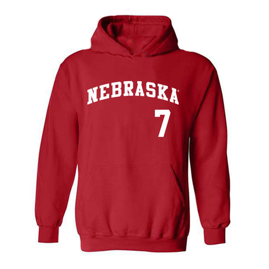 Nebraska - NCAA Softball : Ava Kuszak - Replica Shersey Hooded Sweatshirt-0