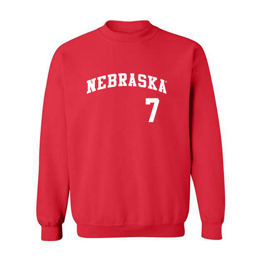Nebraska - NCAA Softball : Ava Kuszak - Replica Shersey Crewneck Sweatshirt-0