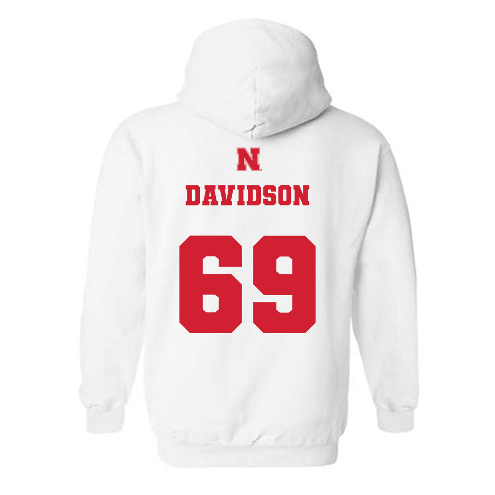 Nebraska - NCAA Football : Landen Davidson - Generic Shersey Hooded Sweatshirt-1
