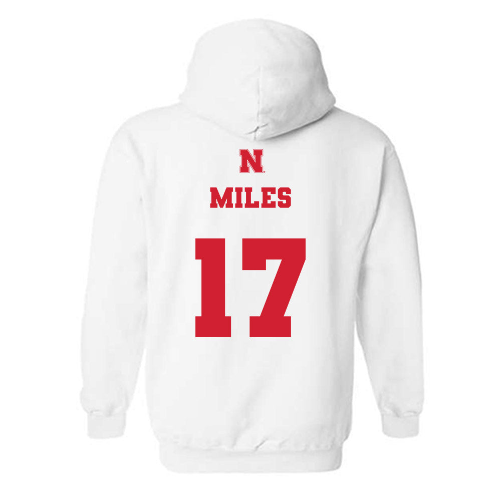 Nebraska - NCAA Women's Basketball : Ava Miles - Generic Shersey Hooded Sweatshirt-1