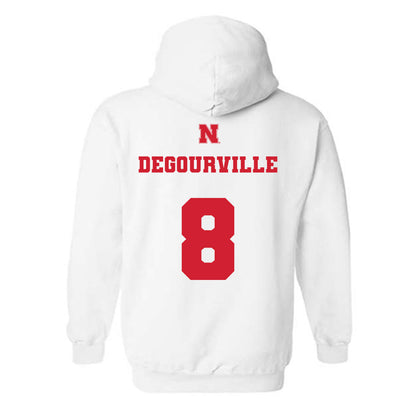 Nebraska - NCAA Men's Basketball : Taj Degourville - Generic Shersey Hooded Sweatshirt-1